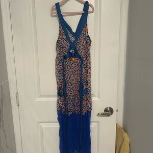 Blugirl folies sheer blue and Red Print Dress